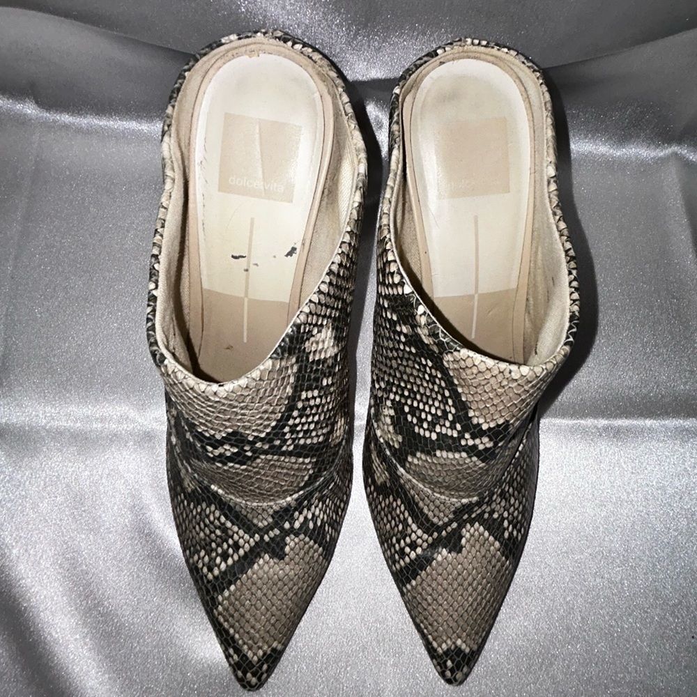 Dolce Vita Cinda Snake print High Heel Mules - Picture 4 of 8